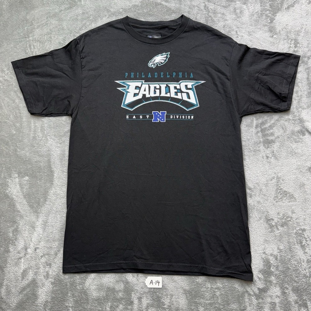 Philadelphia Eagles Mens Large Black NFL Football T-Shirt Cotton NFL TEAM